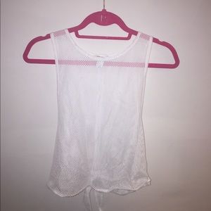 Netted tie crop top